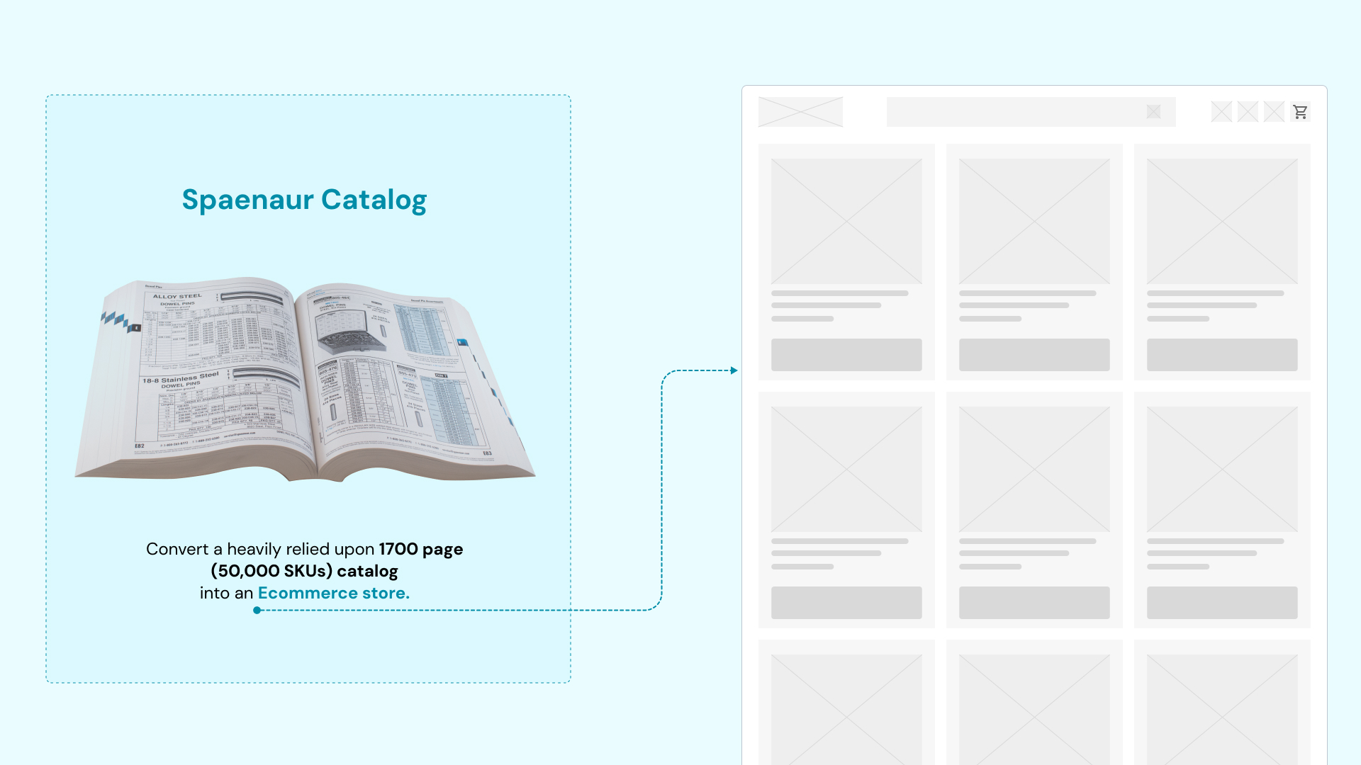 Visual representation of Spaenaur's eCommerce challenges